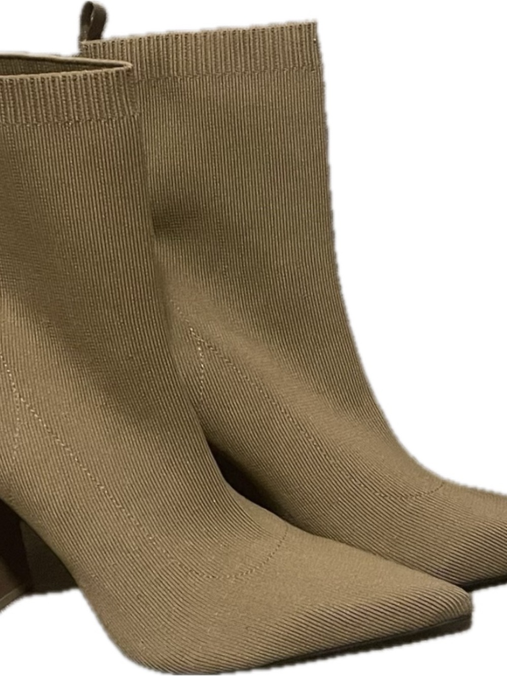 Zara Ribbed Sock Boot in Tan